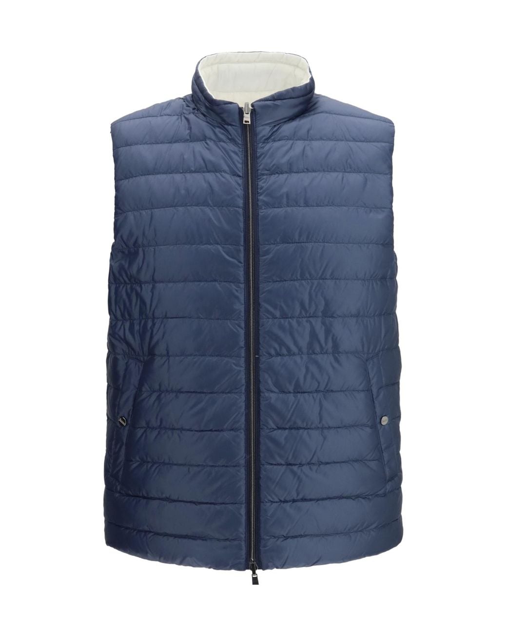 Herno Blue Reversible Gilet for men