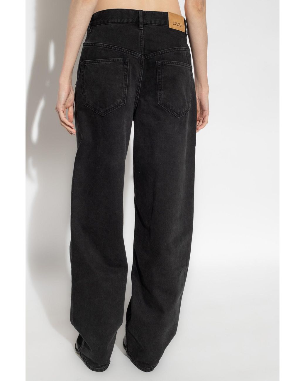 Isabel Marant Black Joanny Logo-Patch Jeans
