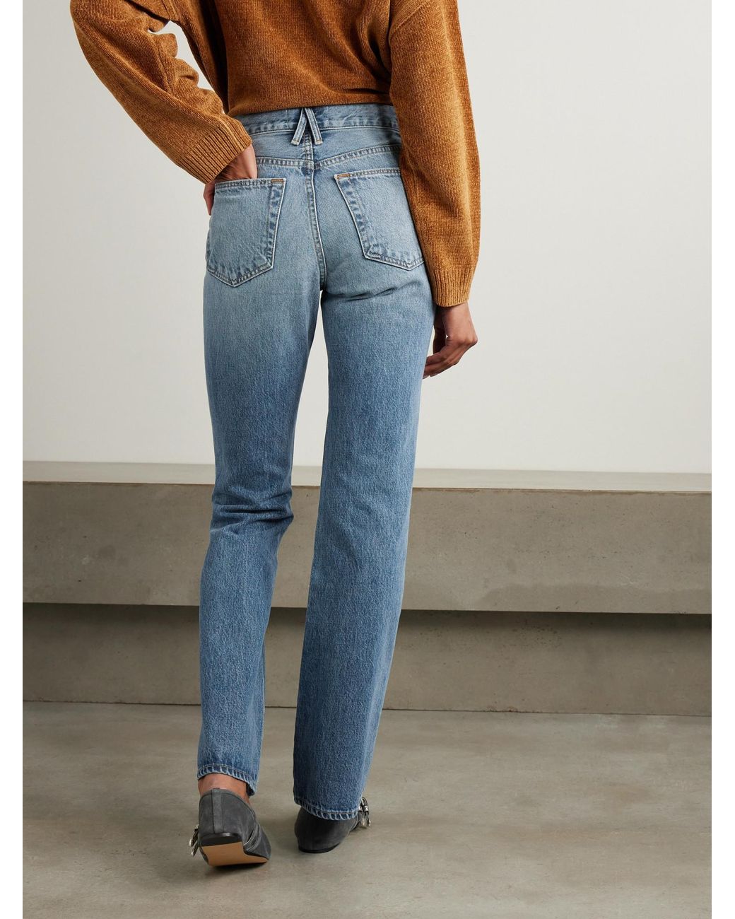 SLVRLAKE Denim Blue High-Rise Bootcut Jeans