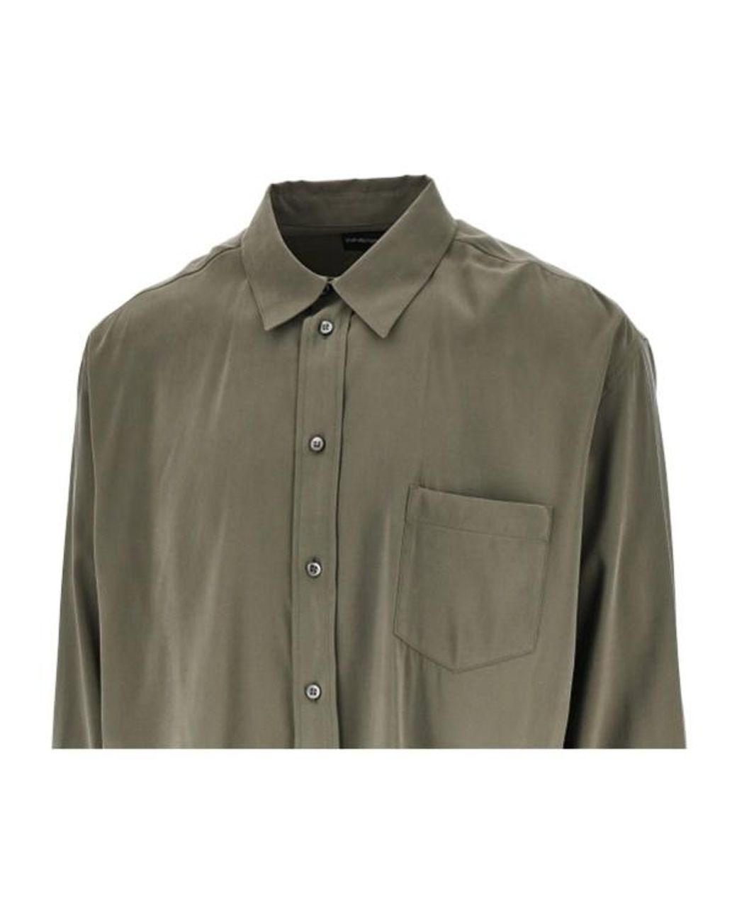 Emporio Armani Green Chest-Pocket Shirt for men