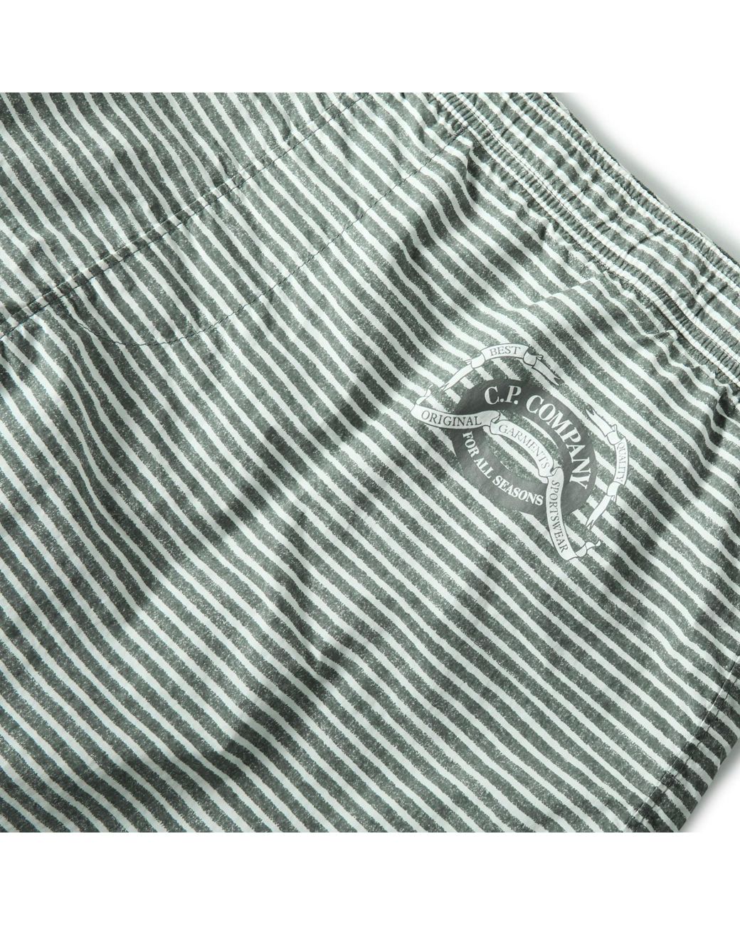 C P Company Gray Striped Casual Shorts for men