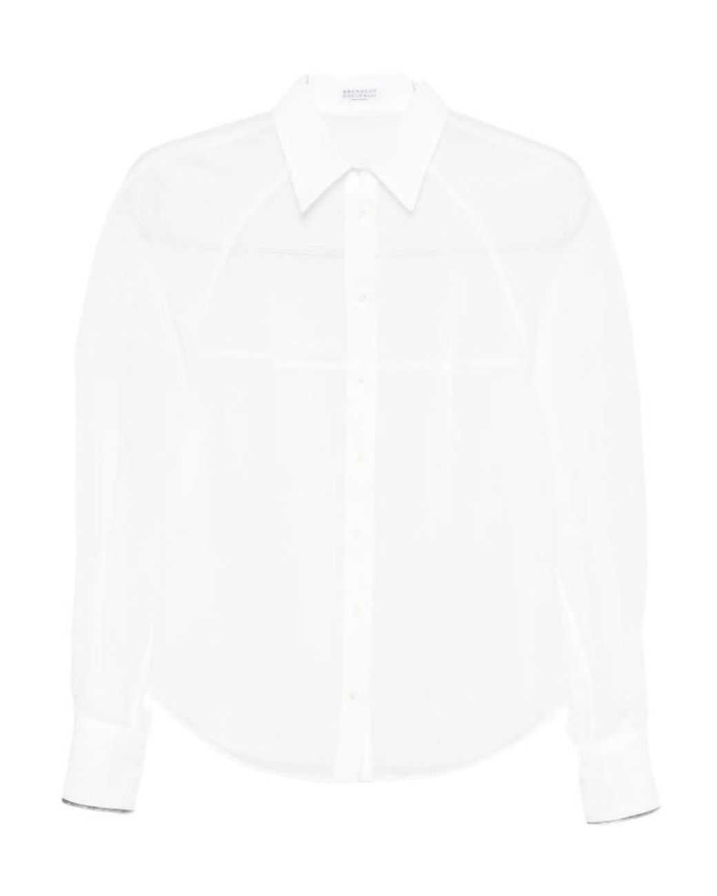 Brunello Cucinelli White Long-Sleeved Buttoned Shirt