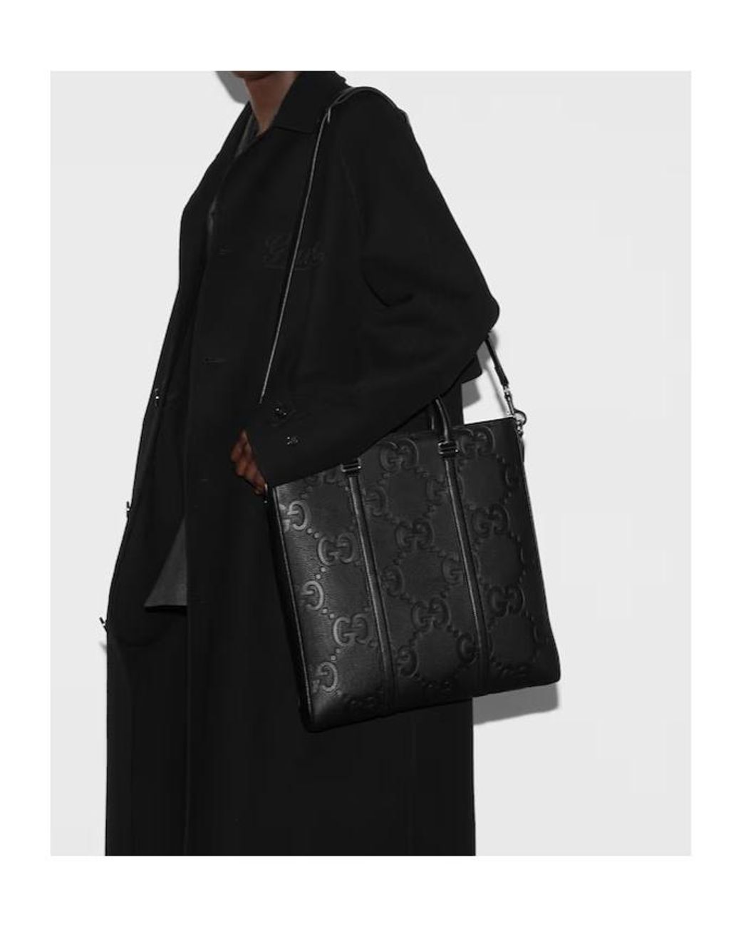 Gucci Black Double G Medium Shoulder Bag for men