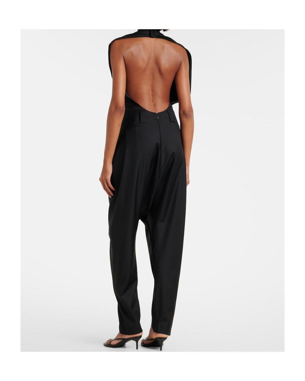 Coperni Black Halterneck Virgin Wool Jumpsuit