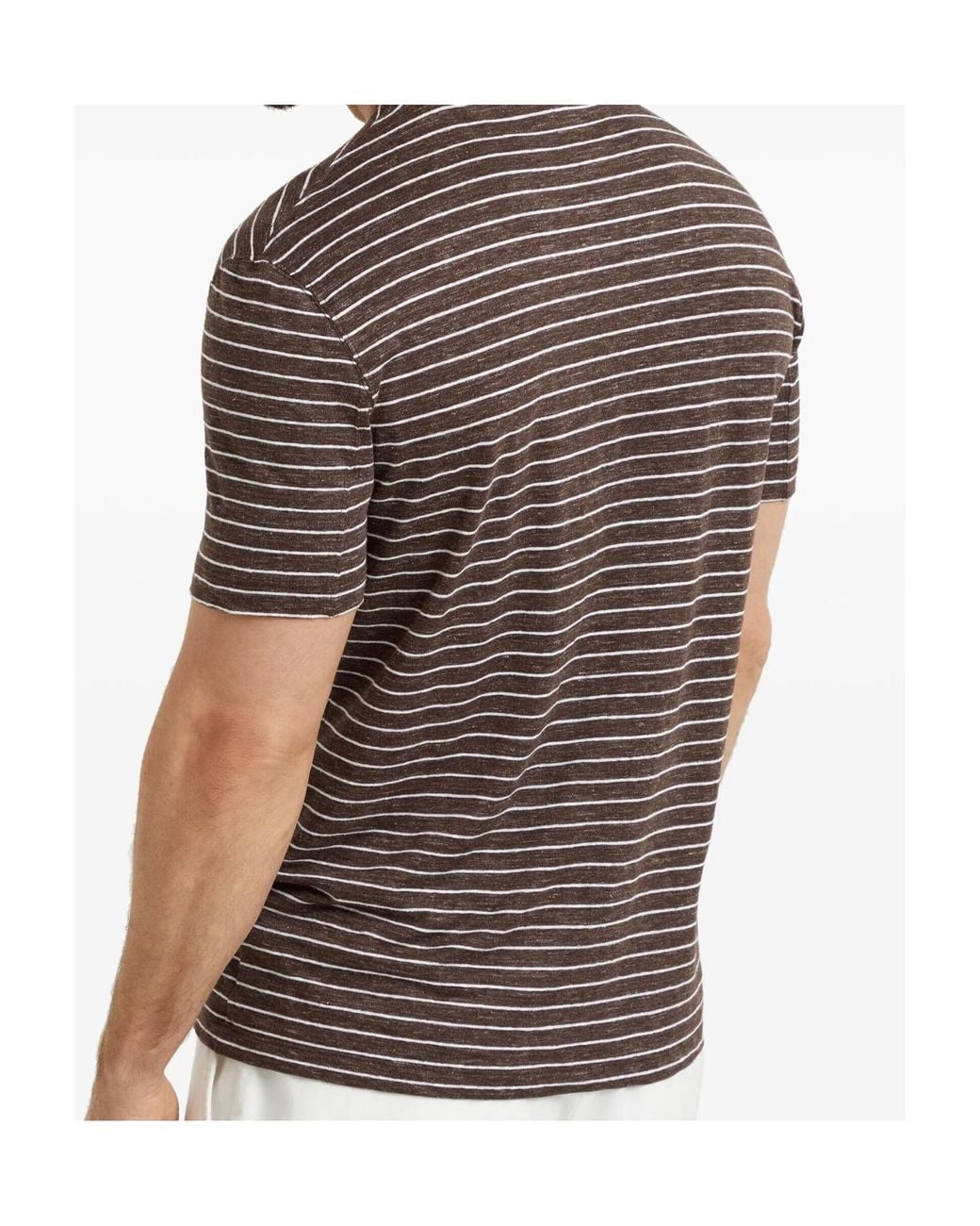 Brunello Cucinelli Black Linen T-Shirt for men