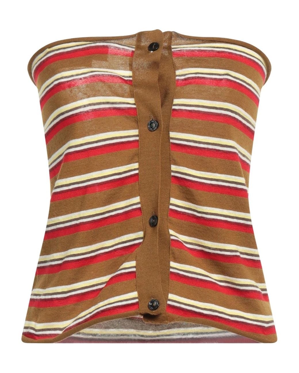 Marni Orange Striped Strapless Top