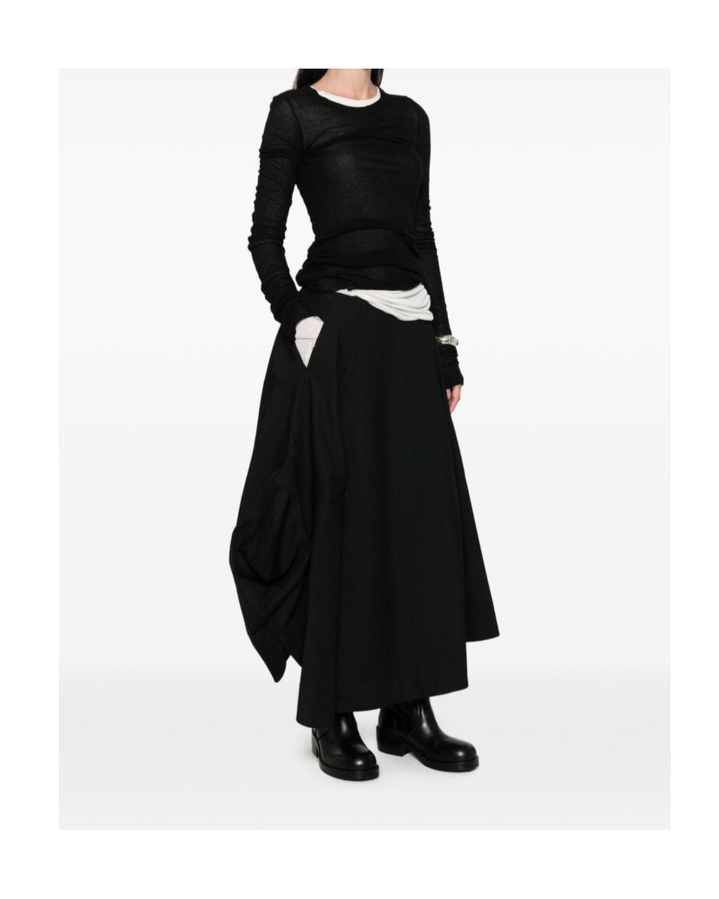 Comme des Garçons Black Asymmetric Draped Skirt