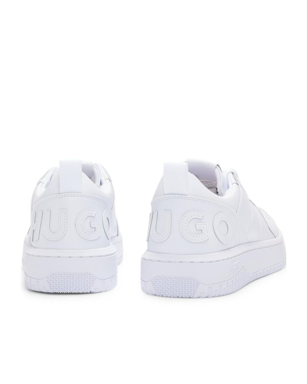 Boss White Logo-Embossed Low-Top Sneakers for men