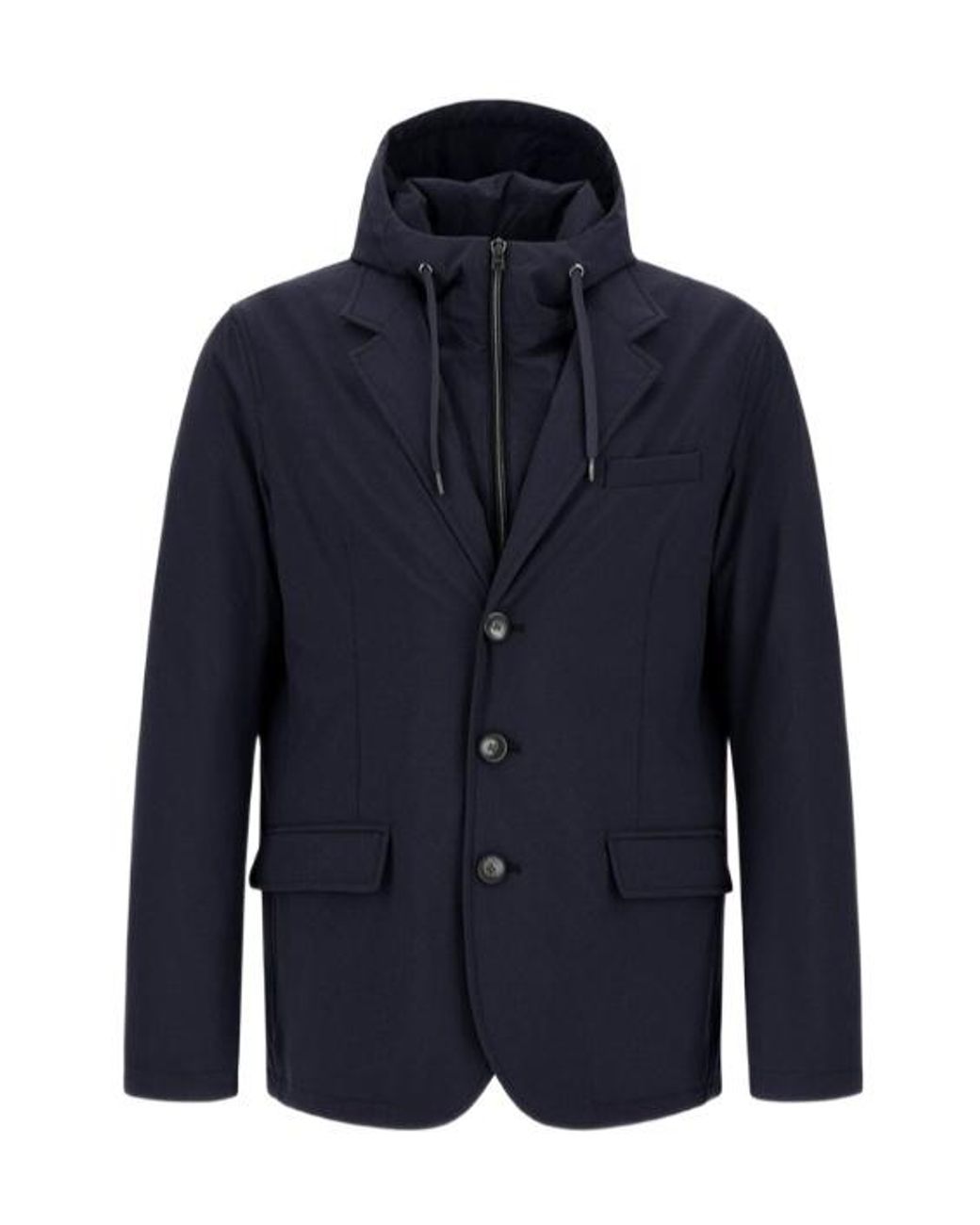 Herno Blue Comfort Stretch Resort Blazer for men