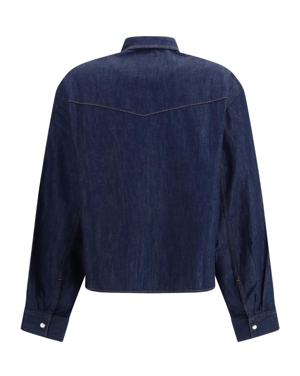 Khaite Blue Shirt With Patch Pockets And Curved Hem