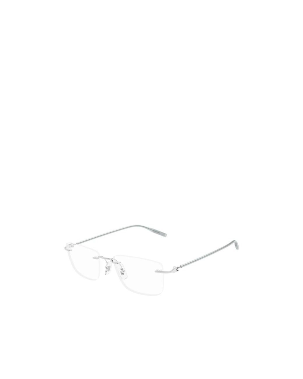 Montblanc White Eyewear Rectangle Frameless Glasses for men