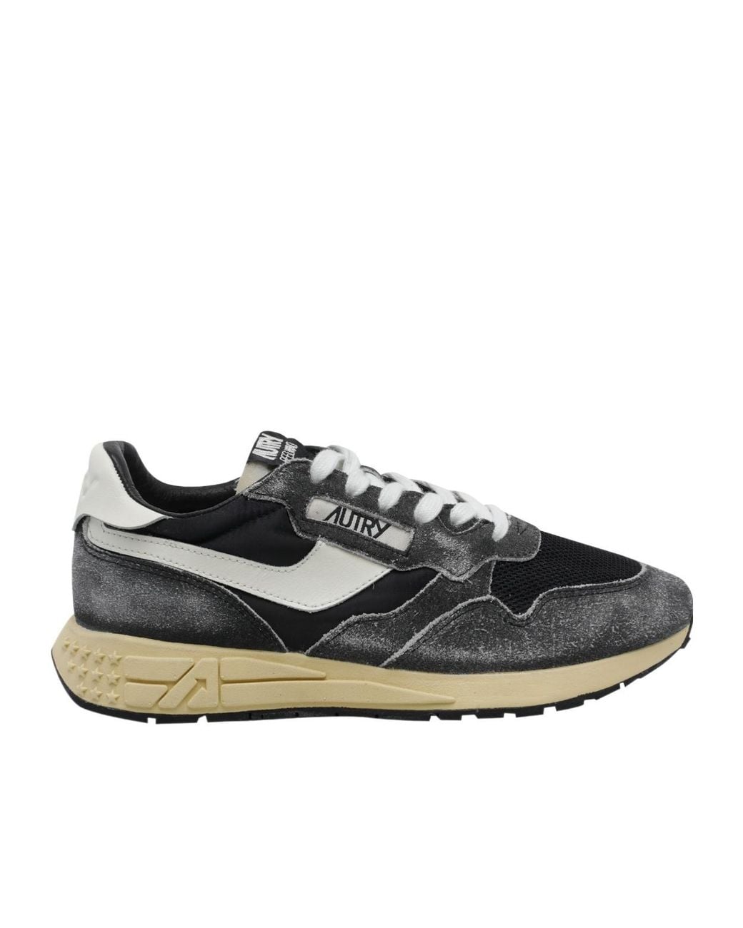 Autry Black Low-Top Sneakers With Nylon And Suede Cow Leather Composition for men