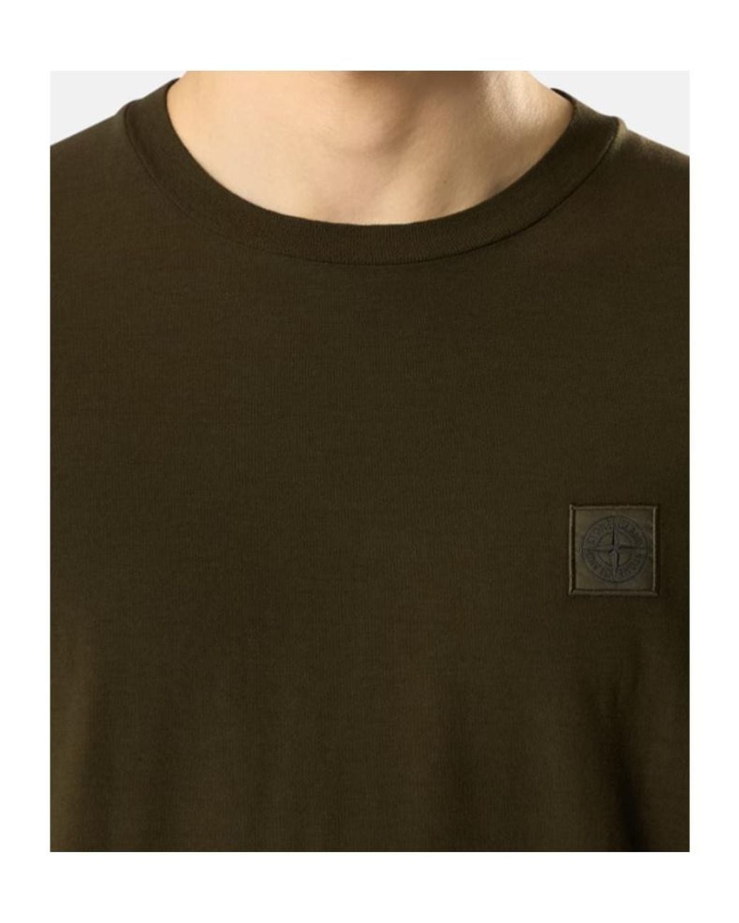 Stone Island Green Slim-Fit Long Sleeved T-Shirt for men