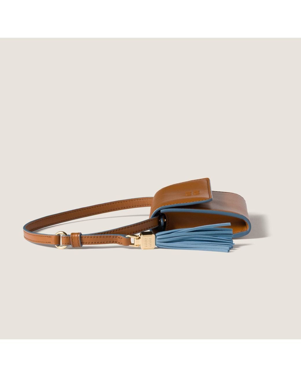 Miu Miu White Leather Wallet With Shoulder Strap