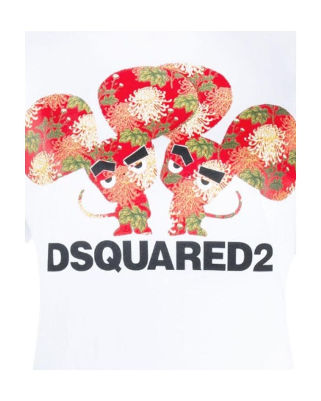 DSquared² White Printed Detail T-Shirt