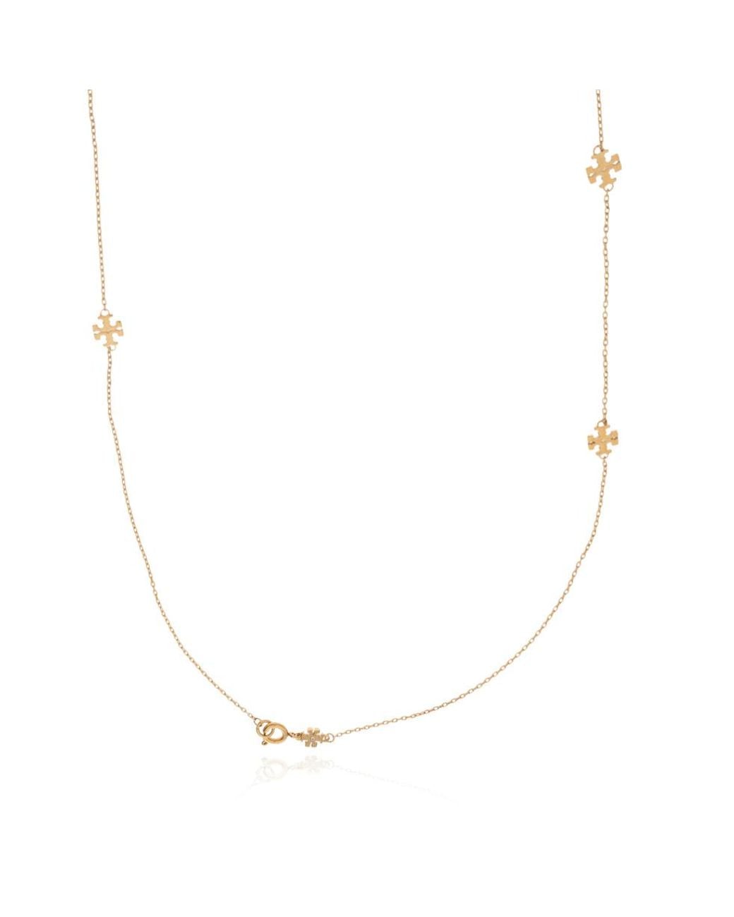 Tory Burch White Signature Long Necklace