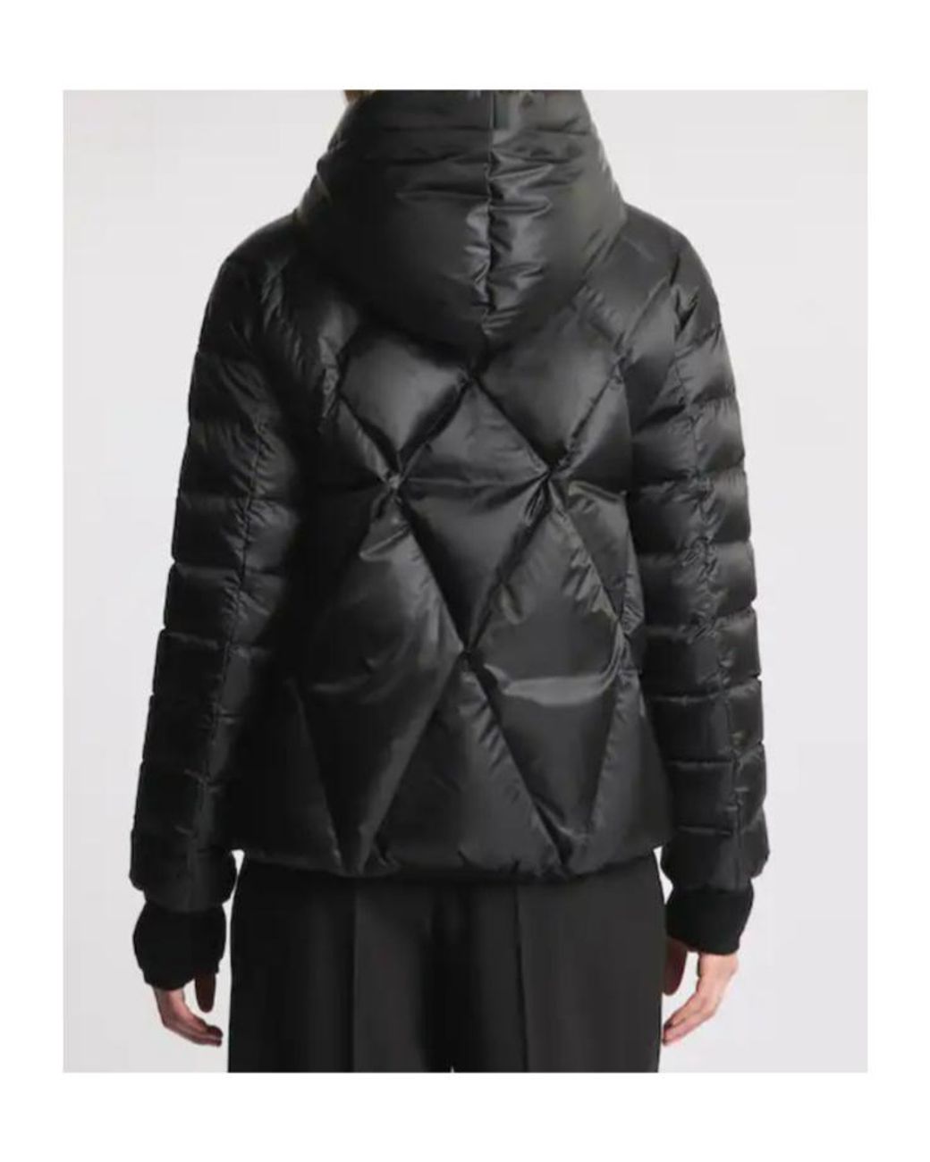 Fay Black Argyle Hooded Down Jacket