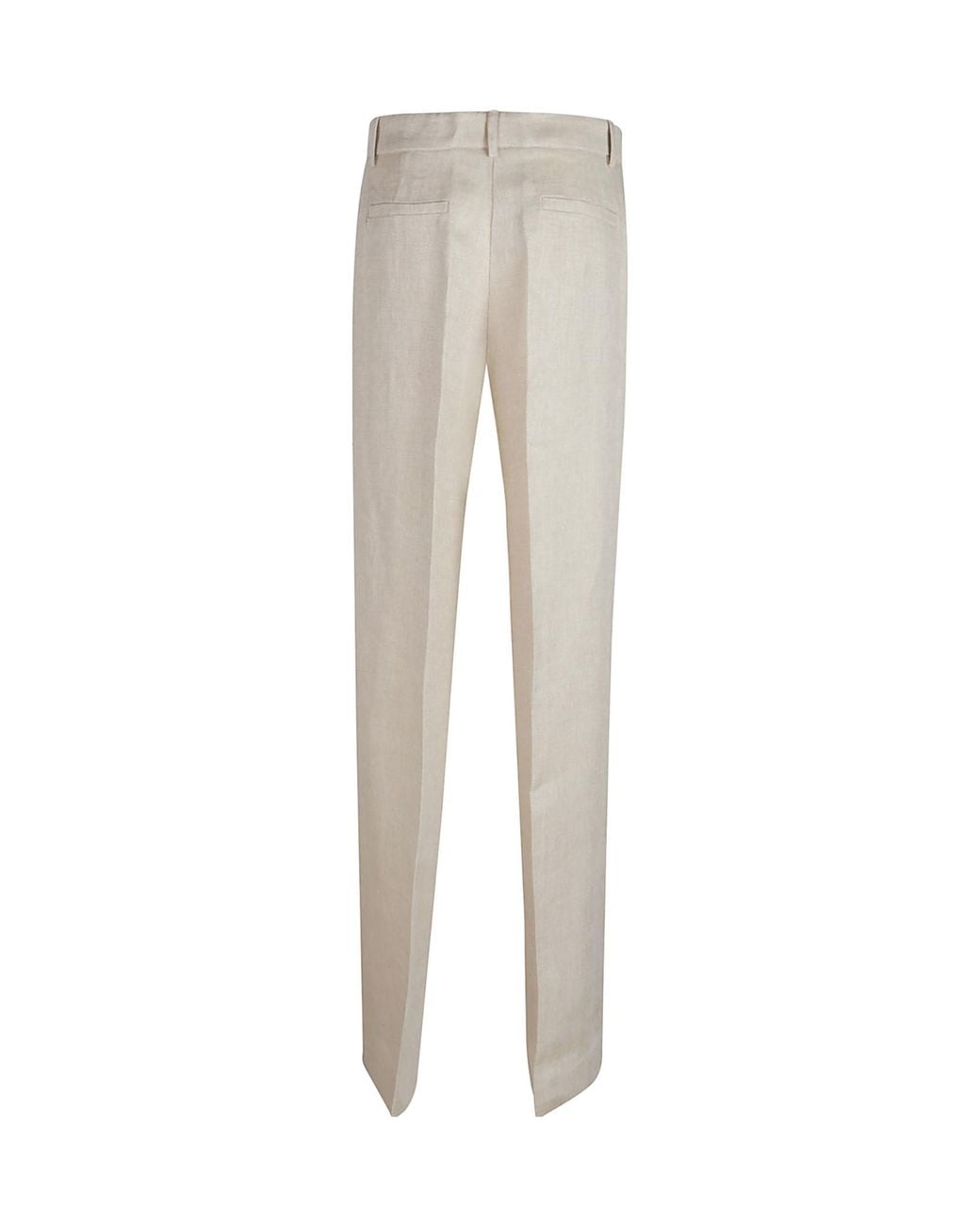 P.A.R.O.S.H. White Betulla Pleated Straight-Leg Pants