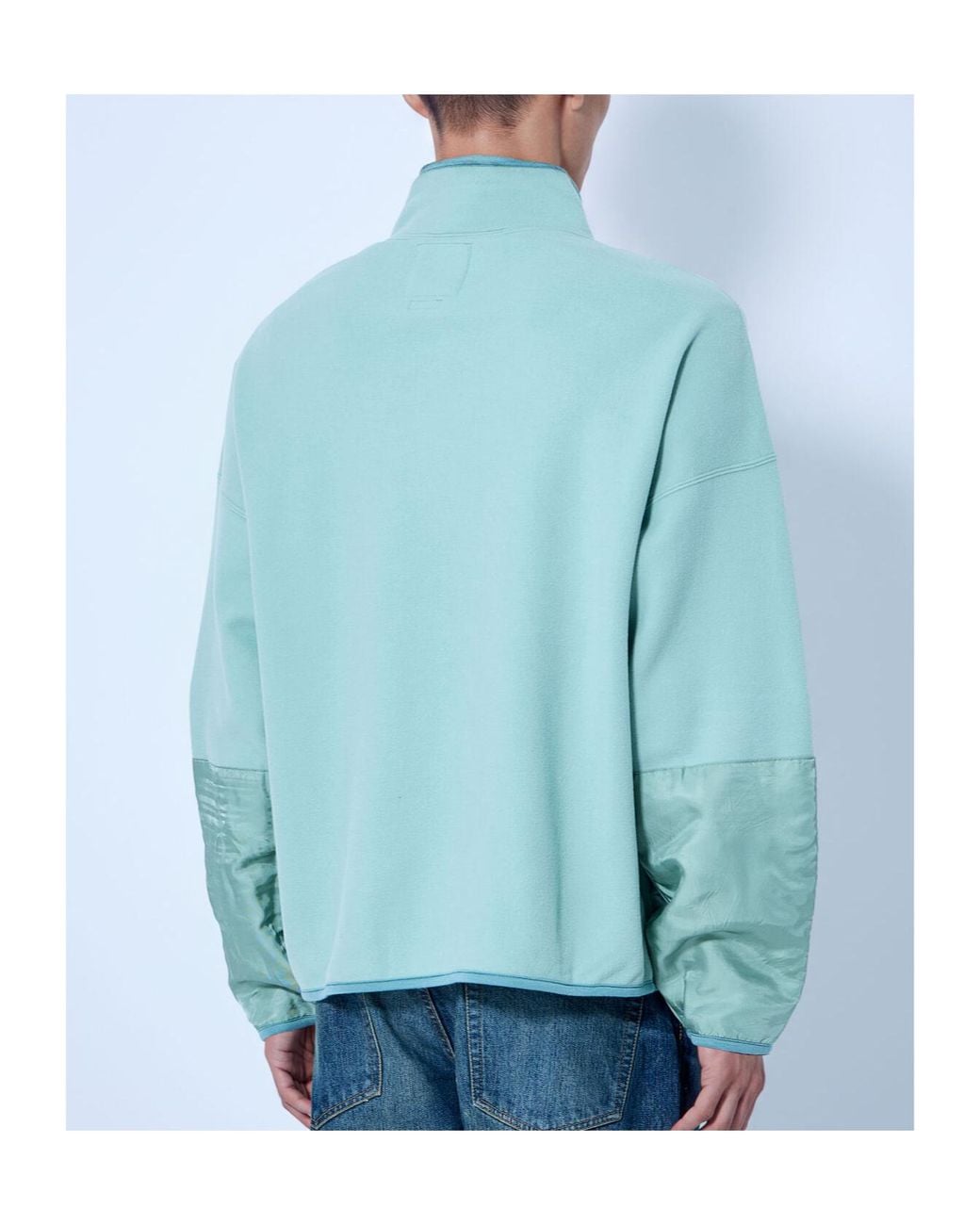 Visvim Blue Half-Zip Fleece Sweatshirt for men