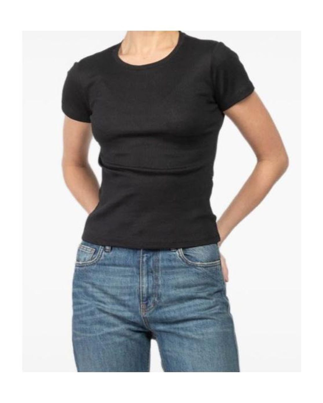 AYA MUSE Black Crew Neck T-Shirt