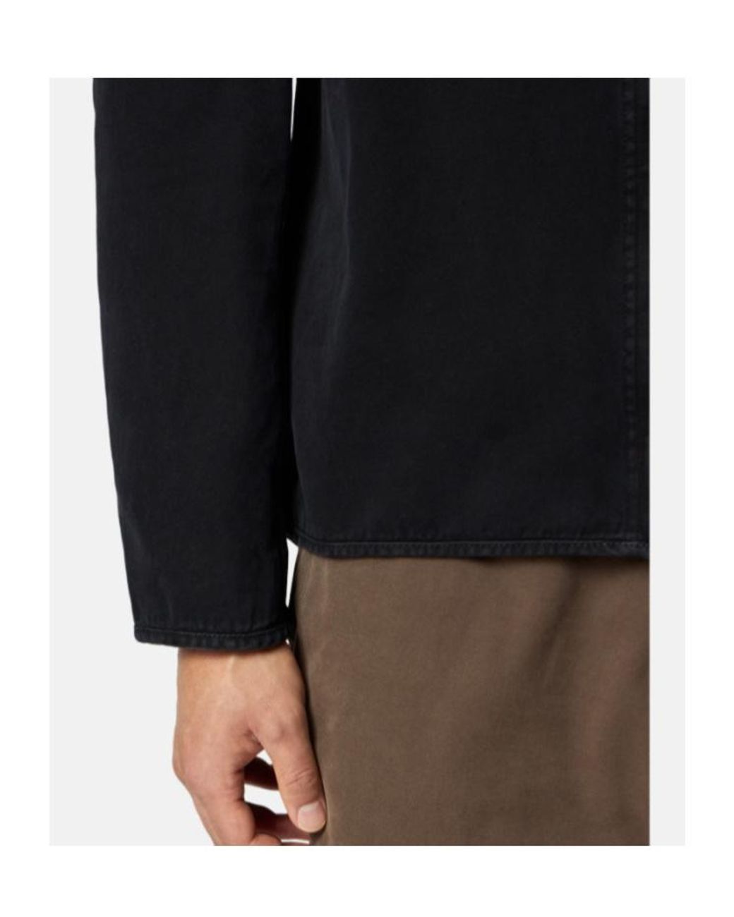 Stone Island Black Logo Patch Zipped Overshirt for men