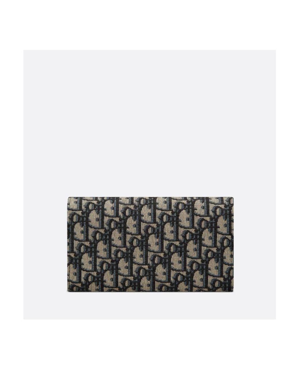 Dior Gray Long Flap Wallet for men