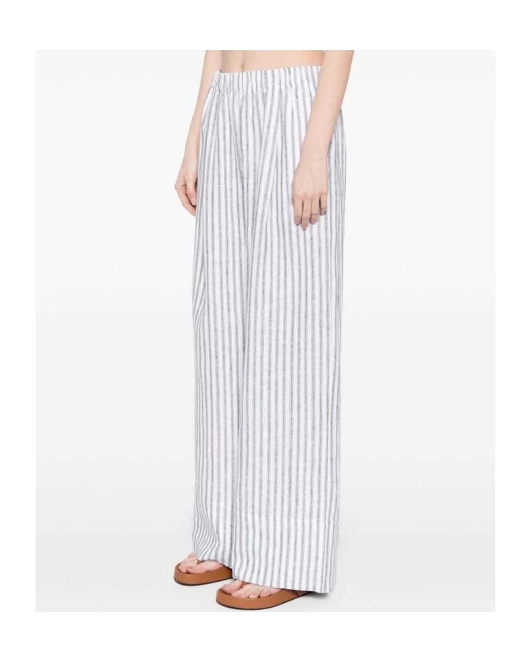 Reformation White Fernando Linen Trousers