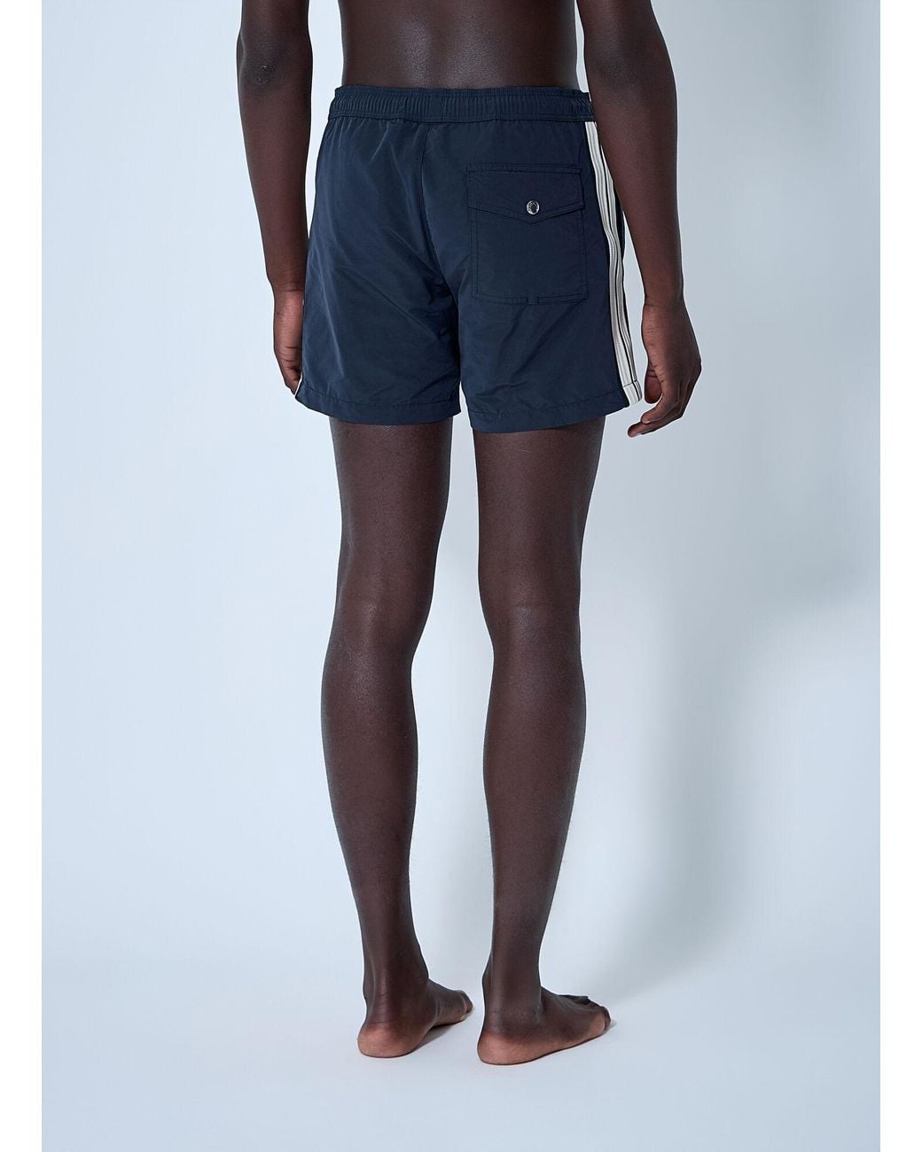 Moncler Blue Logo Patch Drawstring Swim Shorts for men