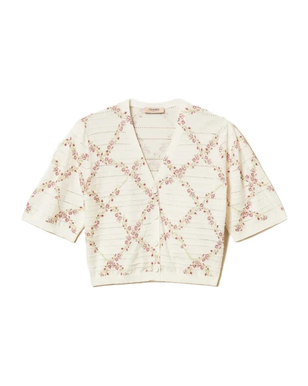 Twinset Natural Floral Pattern Cardigan