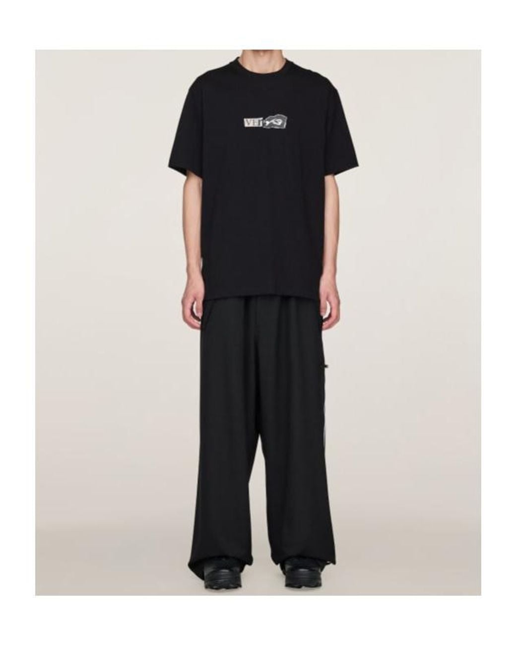 Y-3 Black Refined Wool Straight Leg Pants for men