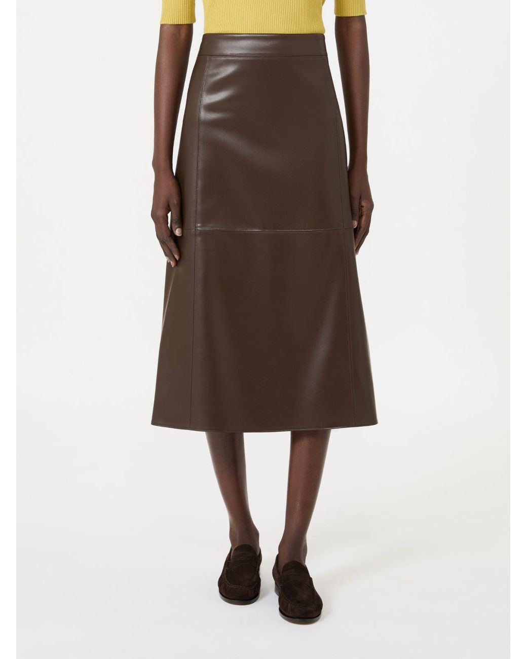 Max Mara Brown Smmcrisma Panelled Straight Skirt