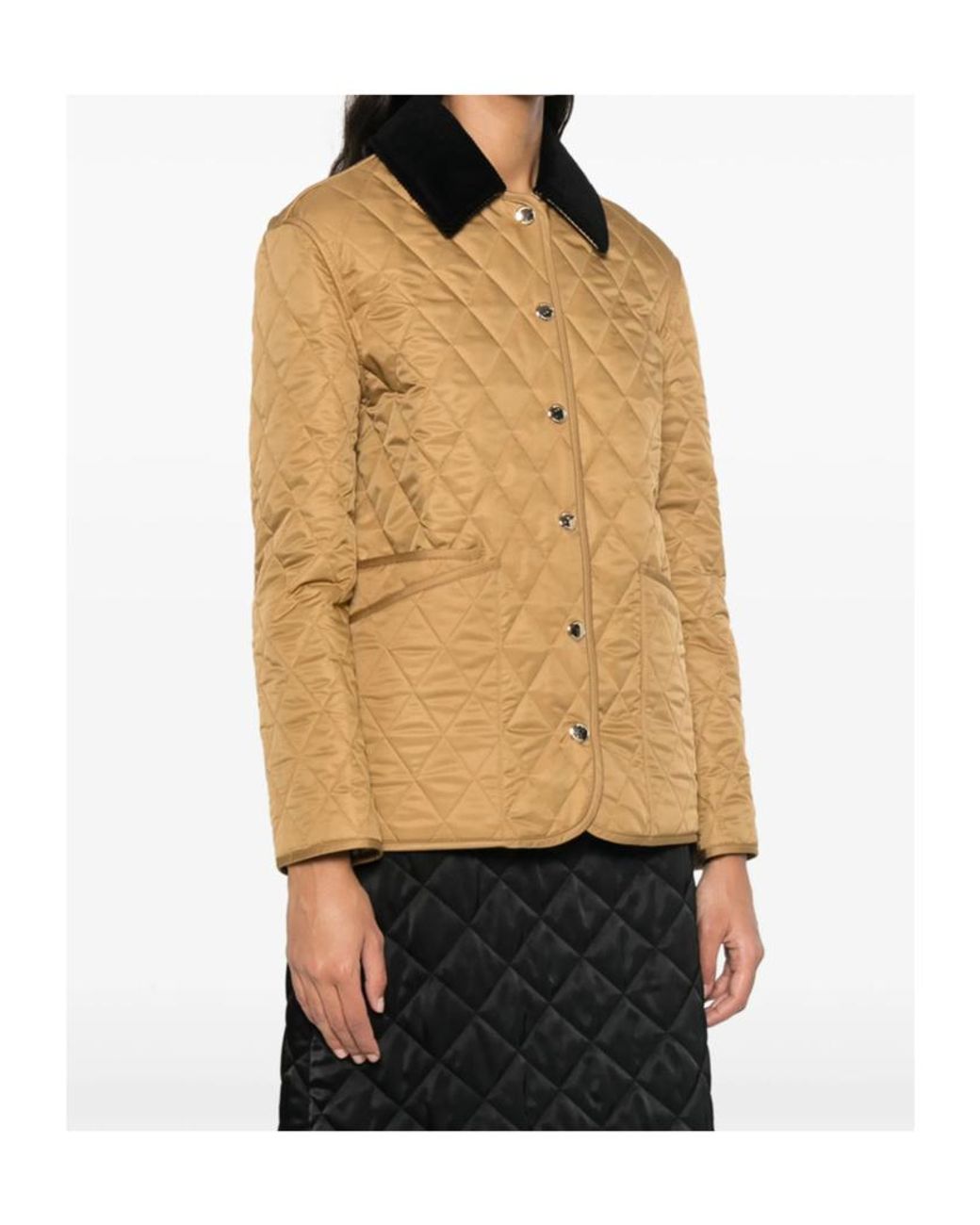 Burberry Green Logo Embroidered Quilted Jacket