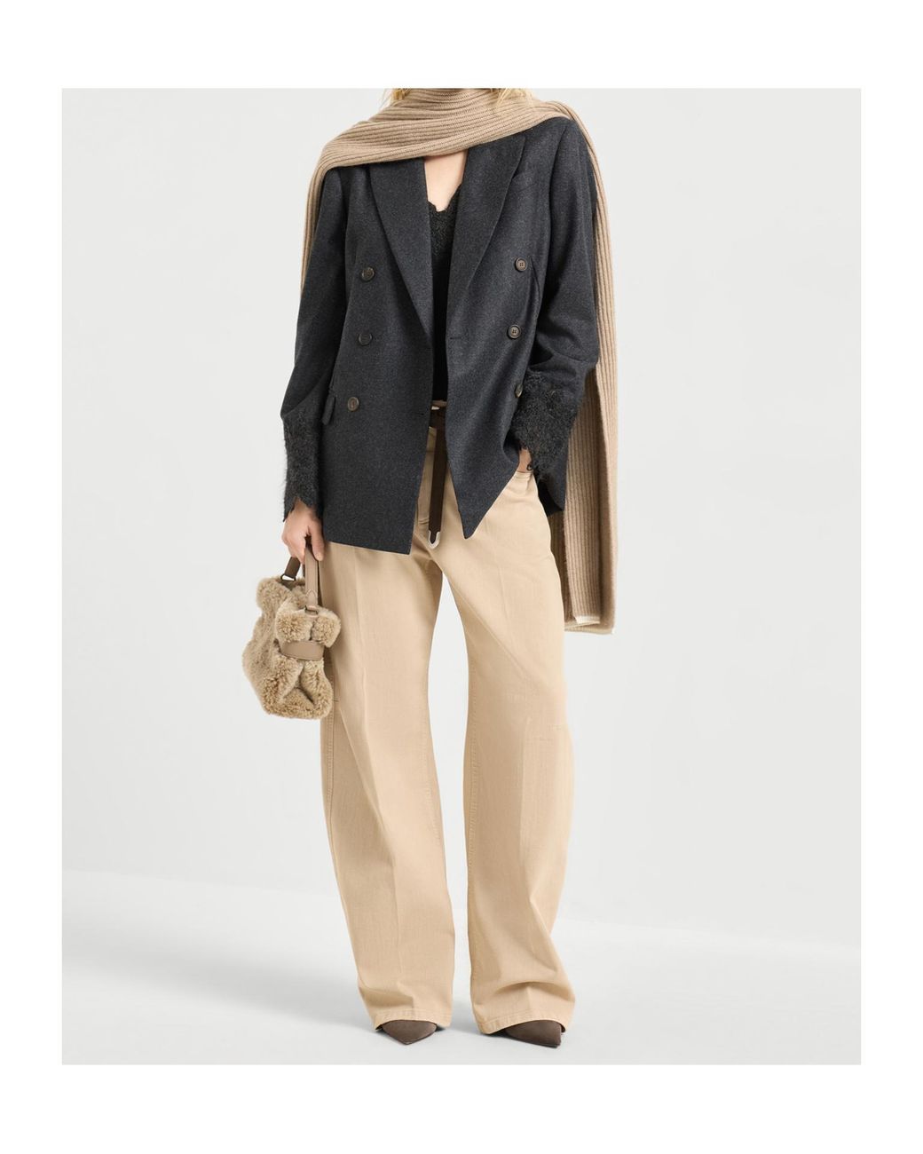 Brunello Cucinelli Black Double-Breasted Blazer