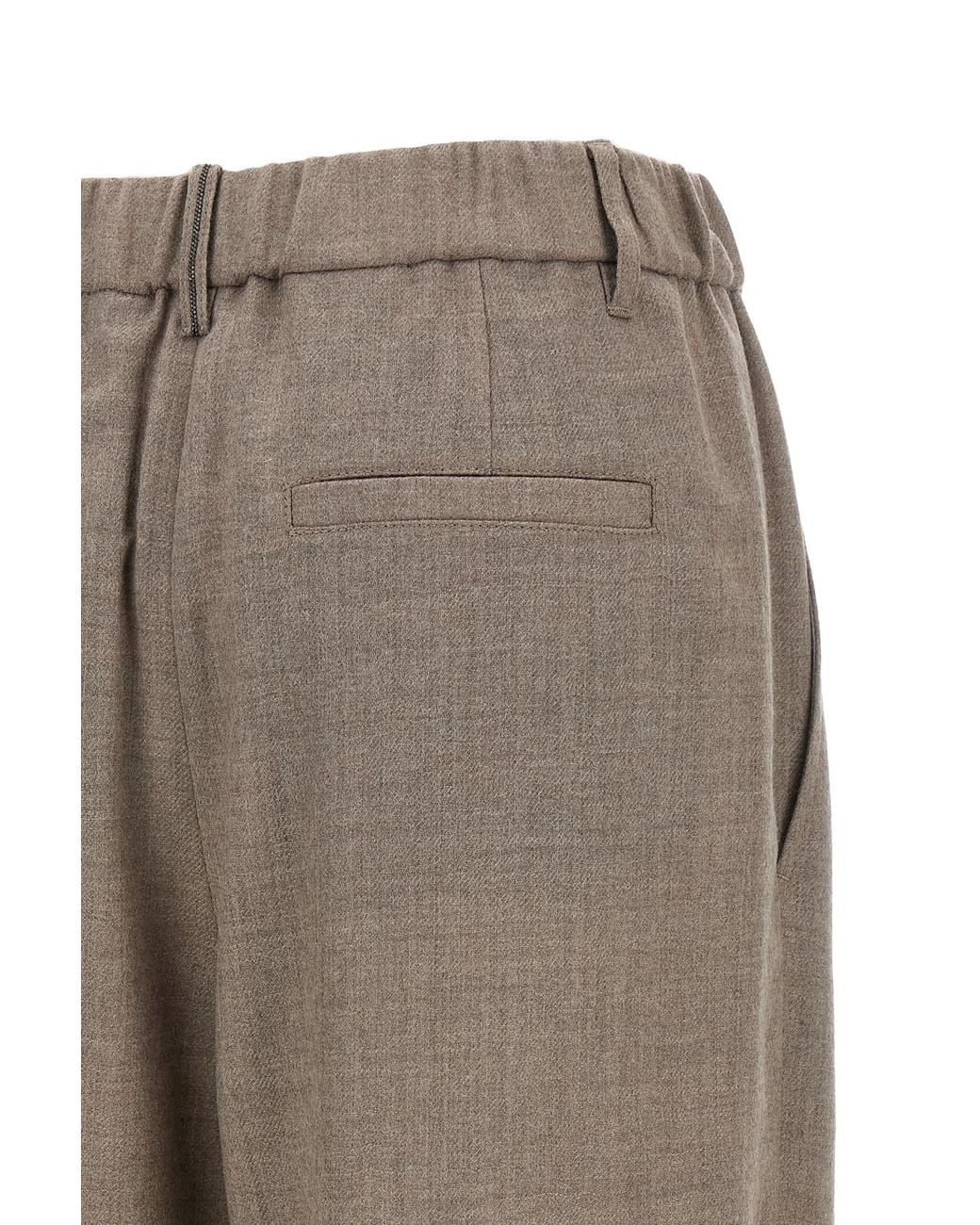 Brunello Cucinelli Brown Light Pants With Pleats