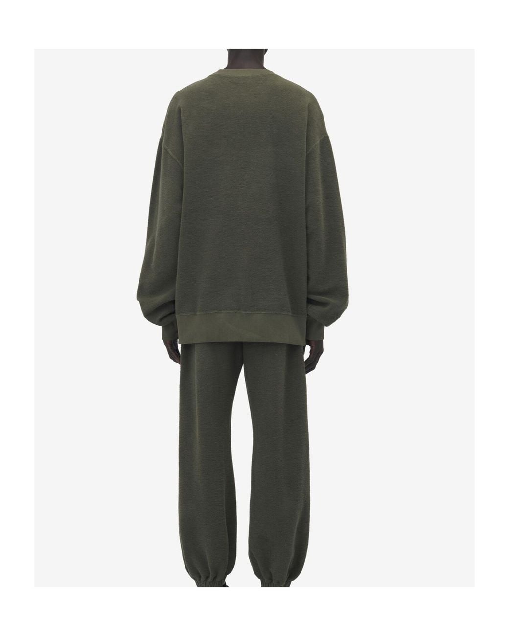 McQueen Green Logo Embroidered Crewneck Sweatshirt for men