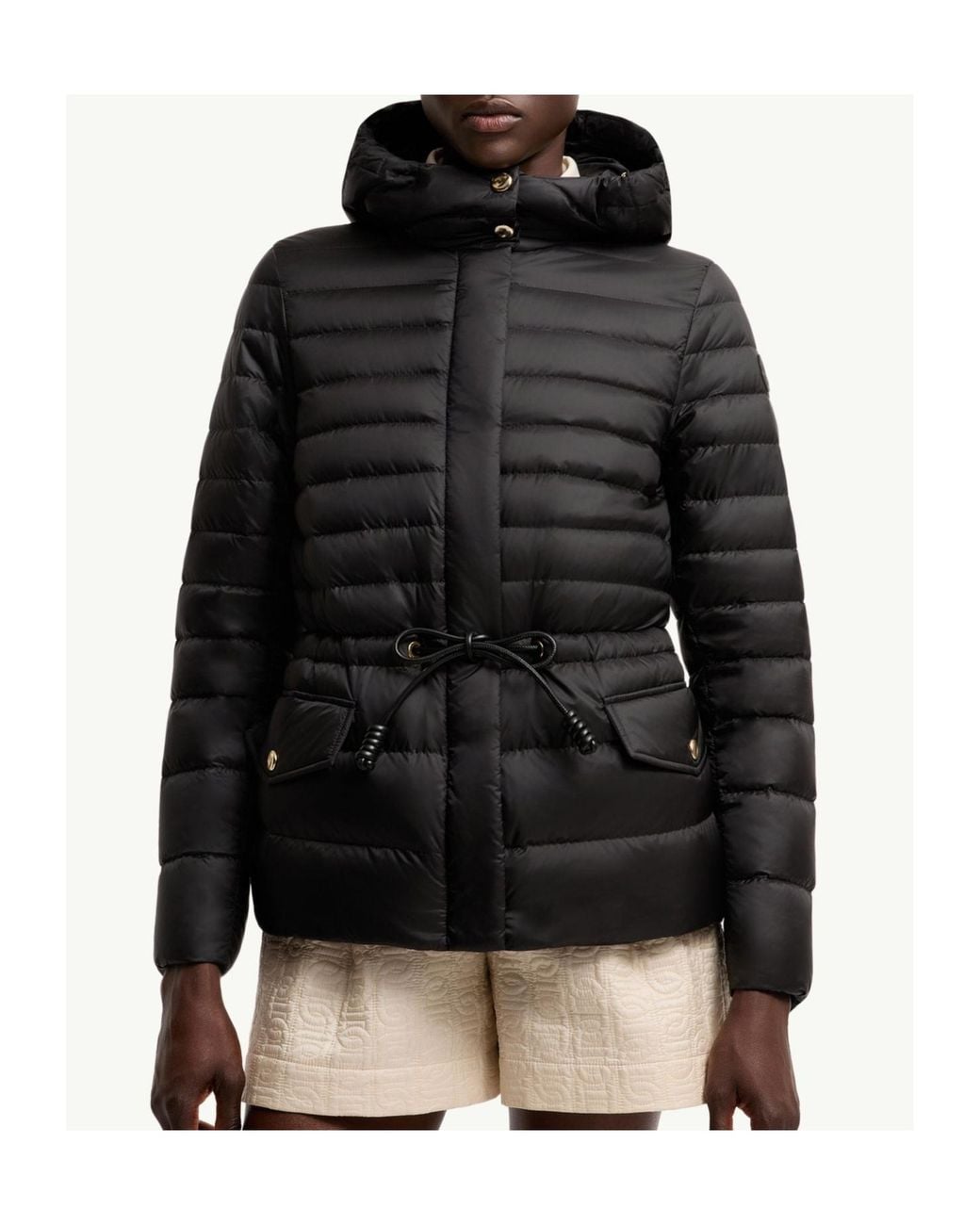 Moncler Black Raies Hooded Short Down Jacket