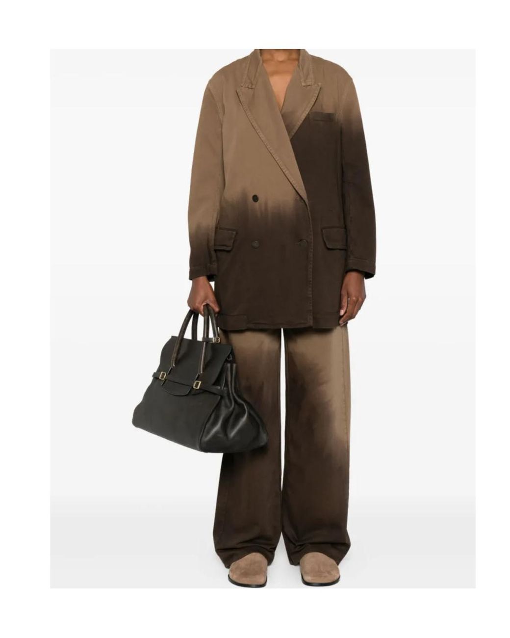 Uma Wang Brown Wide Leg Regular Fit Trousers With Pockets