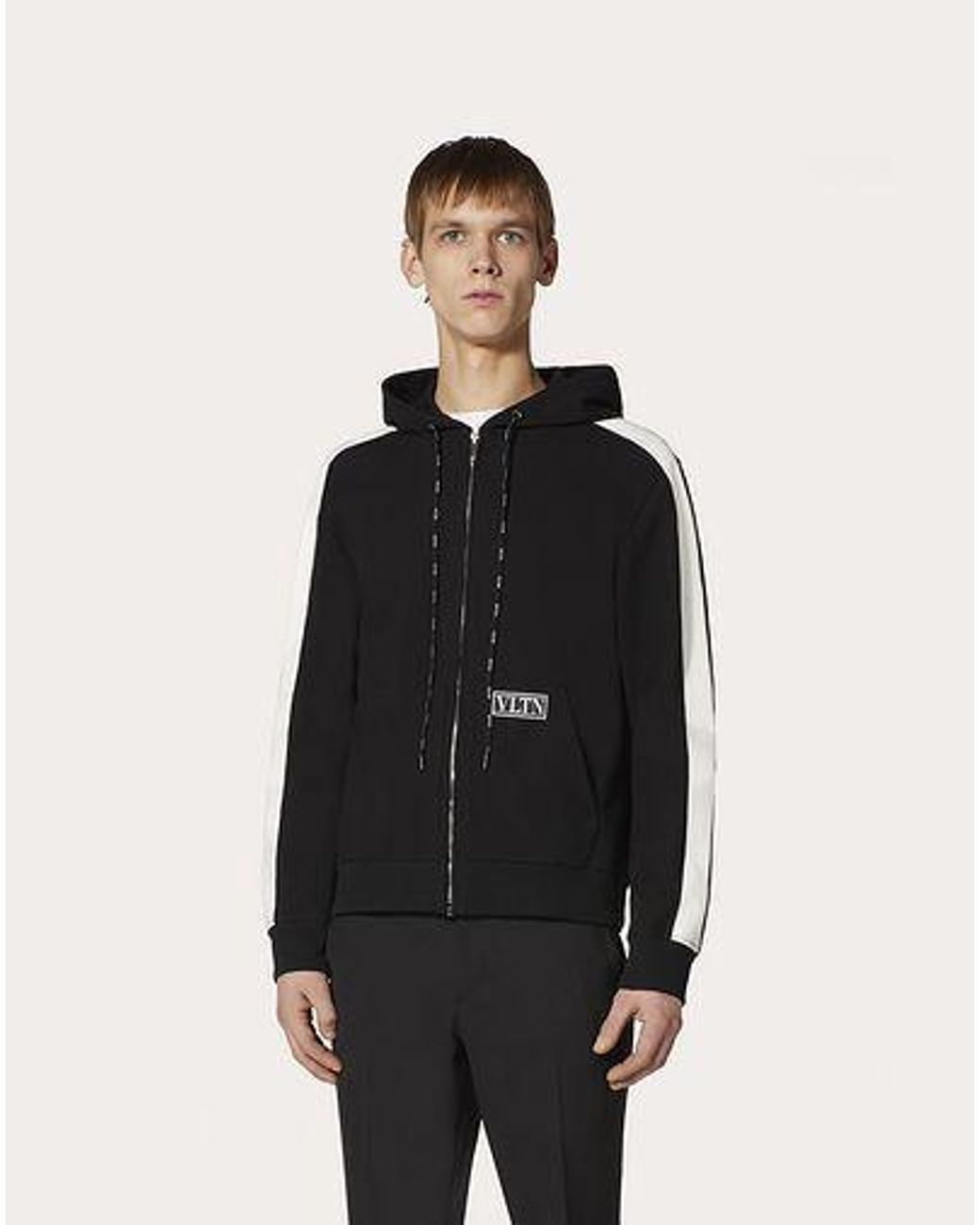Valentino Black Vltn Patch Hoodie for men