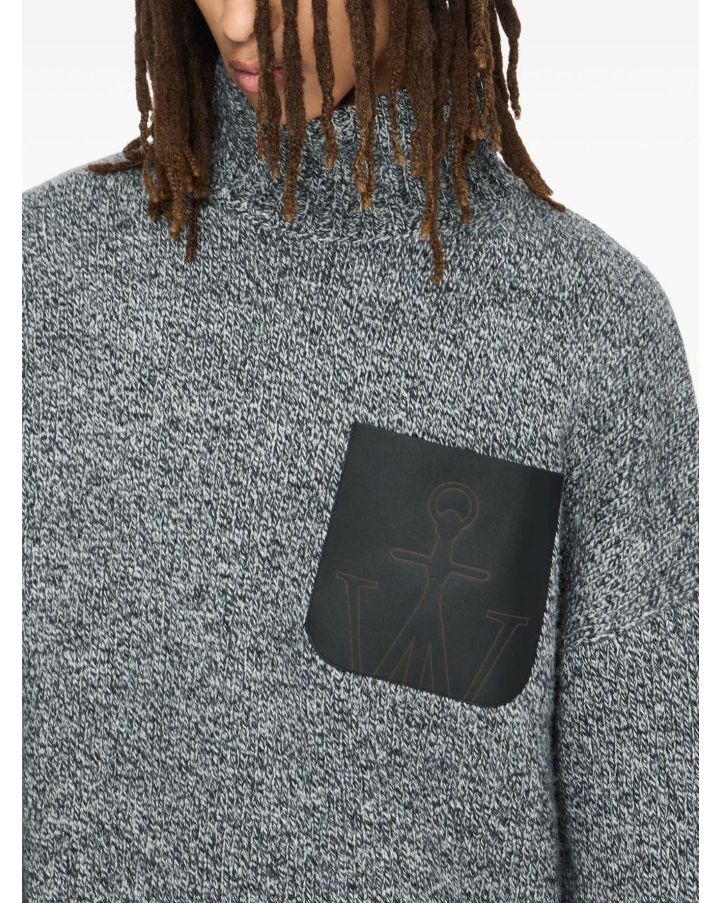 J.W. Anderson Gray Jw Anderson Patch Pocket Turtleneck Knitted Jumper for men