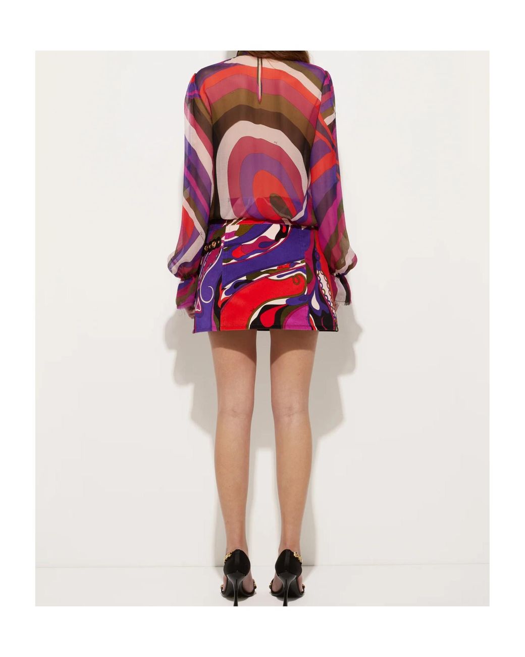 Emilio Pucci Red Pucci Velvet Patterned Skirt