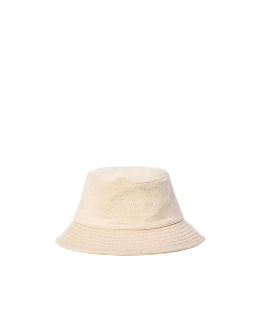 Jacquemus White Logo Embroidered Le Bob Bucket Hat for men