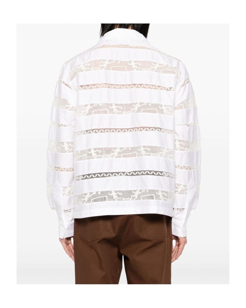 Bode White Tennis Lace Shirt for men