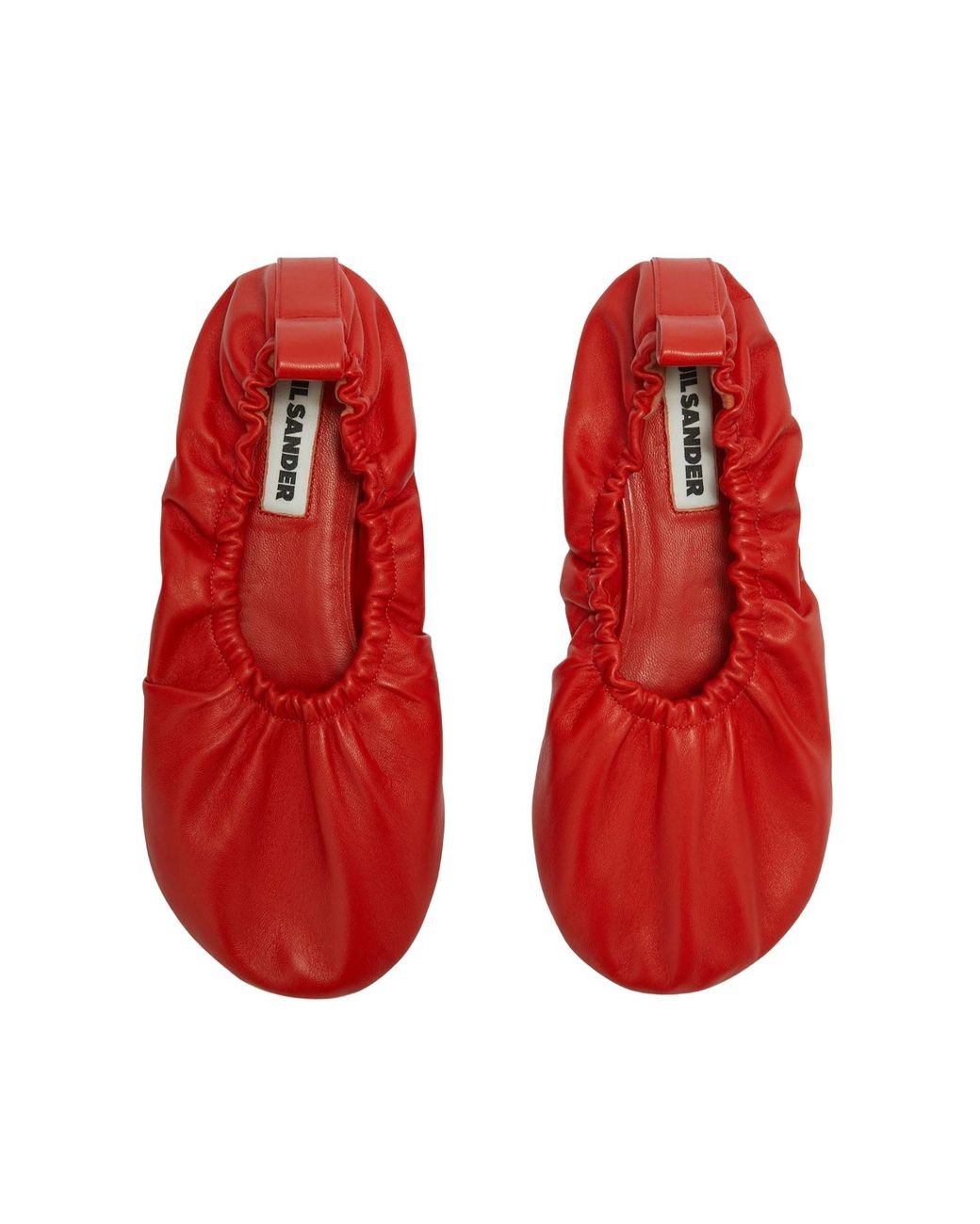 Jil Sander Gathered Round Toe Slip-On Ballerina Shoes
