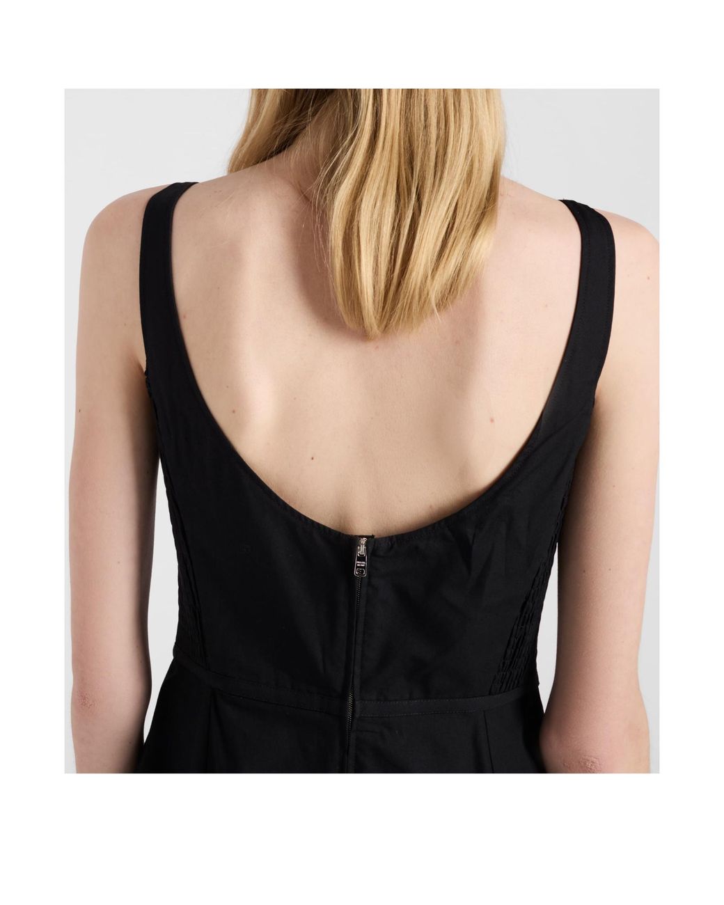 Prada Black Fit-And-Flare Sleeveless Dress