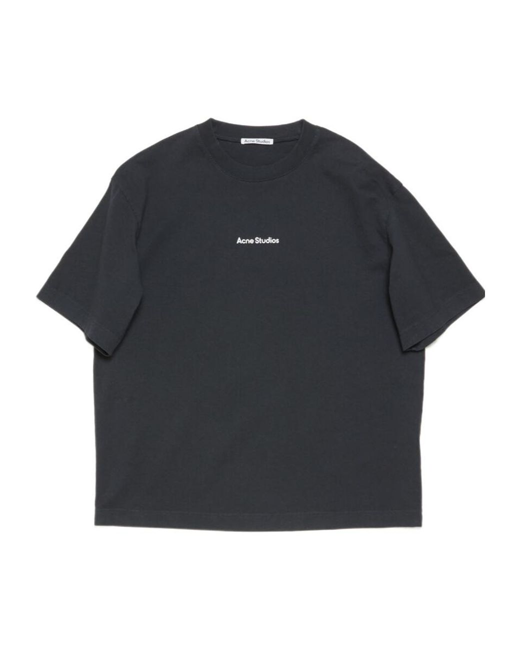 Acne Black Logo Stamp Relaxed Fit T-Shirt for men