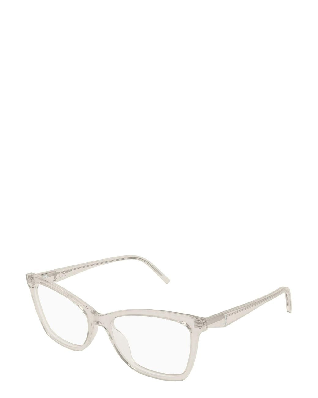 Saint Laurent White Full-Frame Non-Prescription Glasses