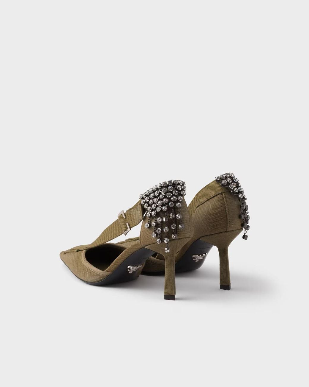 Prada Brown Embellished Pointed-Toe Pumps