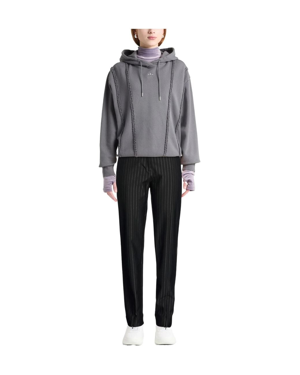 Ganni Black Vertical Striped Tapered Trousers