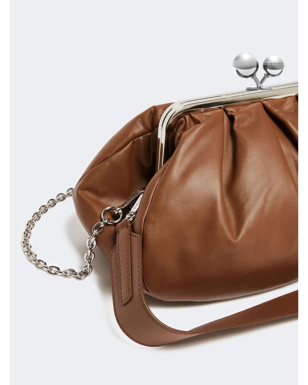 Weekend by Maxmara Brown Sphere Clasp Shoulder Bag