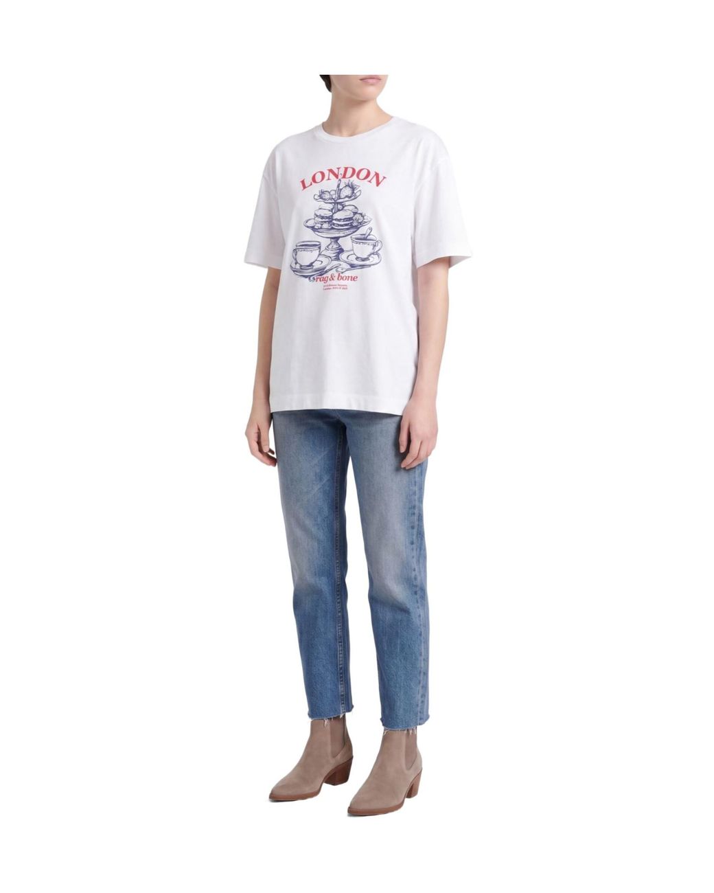 Rag & Bone White Printed T-Shirt